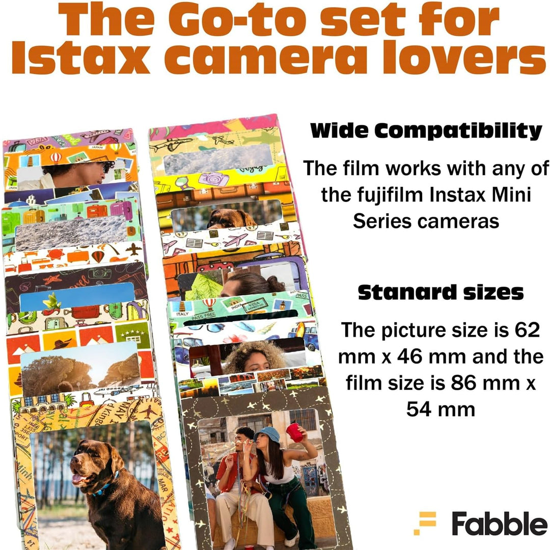 Fujifilm Instax Mini Instant Film Pack doble de 20 hojas con 20 mar...