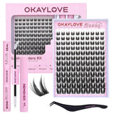 OKAYLOVE BUNNY - Juego de extensiones de pestañas en racimo de anim...