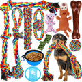 XLMYS Juguetes para perros para masticadores agresivos, paquete de 13, juguetes indestructibles de tira y afloja para razas de perros pequeñas, medianas y grandes, juguetes de limpieza de dientes