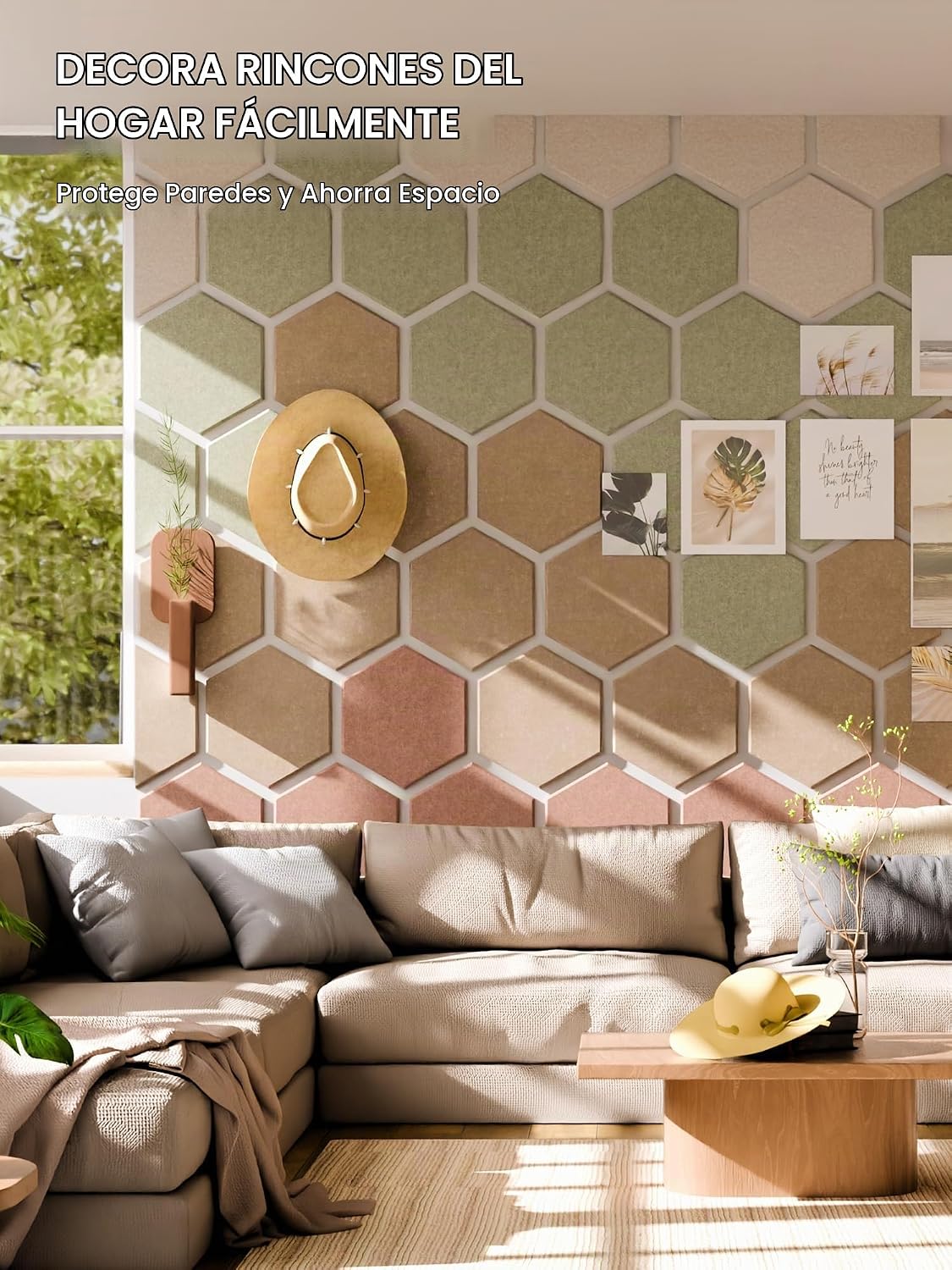 Paquete de 12 azulejos hexagonales de fieltro para tablón de