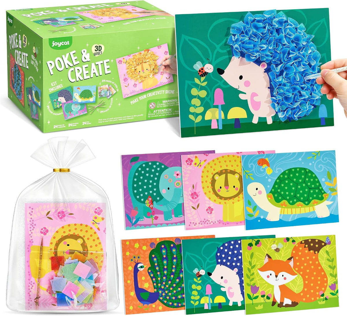 JoyCat Paquete de 24 recuerdos de fiesta de arte de animales de 4 a 8 años