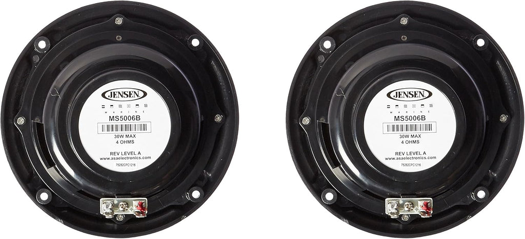 JENSEN MS5006B Bocina de cono doble, resistente al agua, color negro