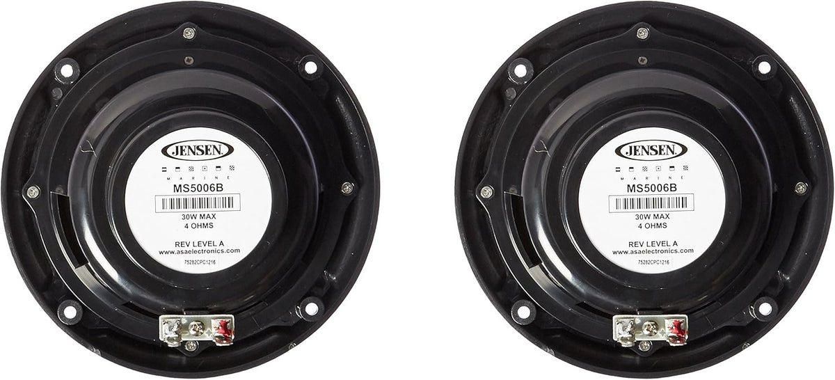 JENSEN MS5006B Bocina de cono doble, resistente al agua, color negro