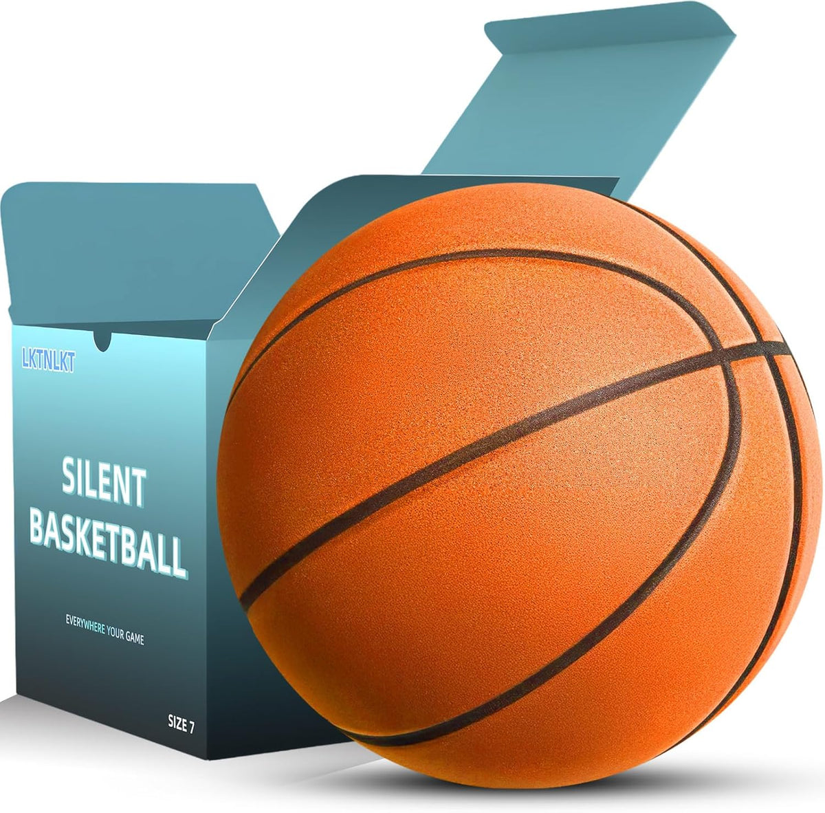 Baloncesto silencioso tamaño 7 (29.5 pulgadas) – Baloncesto interior de espuma sin aire ranurada para regates silenciosos y entrenamiento en interiores, material de poliuretano profesional