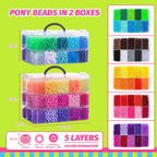 14000 cuentas de poni a granel, 50 colores para hacer pulseras