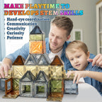 100 piezas de azulejos magnéticos, juguetes Montessori, bloques magnéticos para niños, juegos STEM, educativos para el aula, de aprendizaje, sensoriales, imanes naturales, juguete para niños