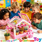 Mini kit de cultivo de plantas de invernadero para niños con sistema de riego por goteo, casa de observación de plantas transparente, herramientas completas de jardinería, juguete educativo de