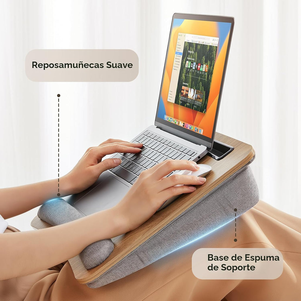 HUANUO - Escritorio de regazo para laptop con cojín, apto para portátiles