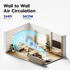 IRIS USA WOOZOO Ventilador de escritorio mediano, oscilante, inclin...