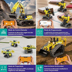 LECPOP Juguetes de construcción 5 en 1, kit de robótica STEM, 430 piezas de bloques RC Robot Erector, aplicación y control remoto, kits de ciencia de excavadora para niños de 6, 7, 8, 9, 10, 11, 12-14