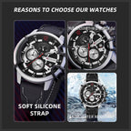 Relojes deportivos para hombre cronógrafo militar con correa de silicona