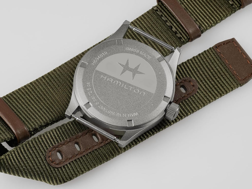 Hamilton Khaki Field Khaki Reloj de cuarzo para hombre, caja de acero
