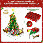 Calendario de Adviento 2026, juego de bloques de construcción de árbol de