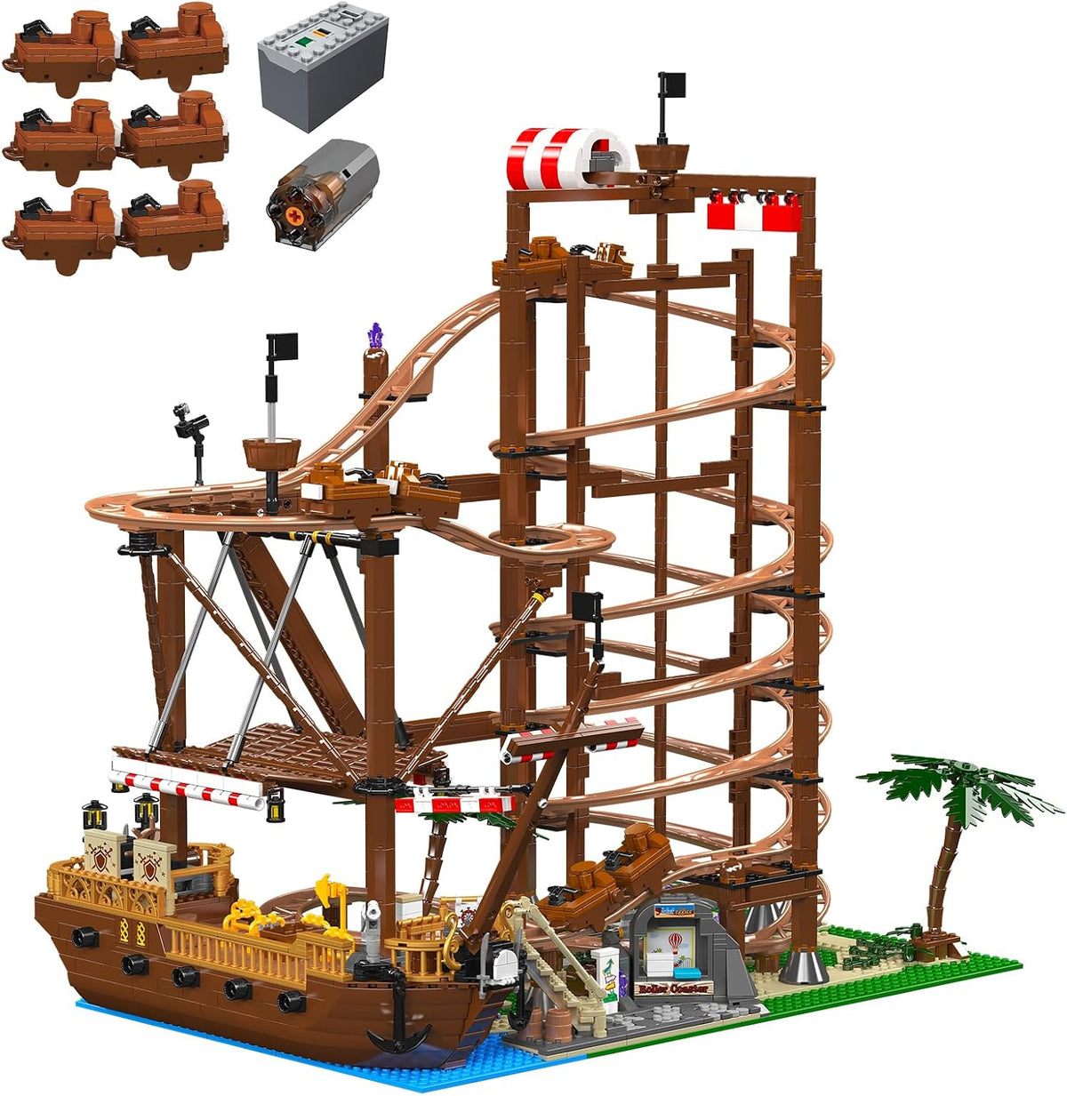 Juego de construcción de montaña rusa 2174Pcs