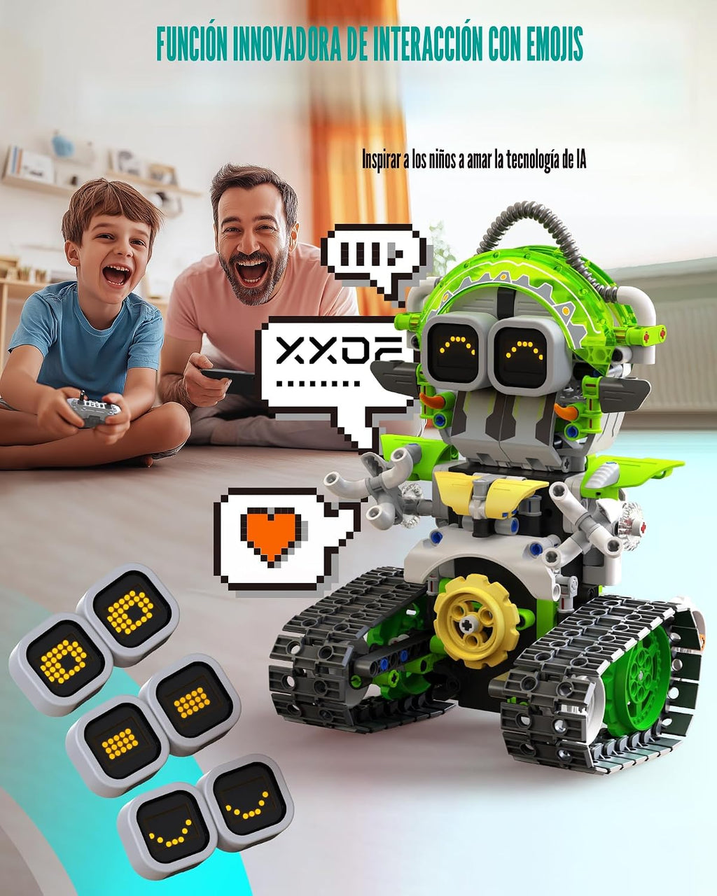 Opmind Kit de construcción de robot STEM RC 5 en 1, codificación de aplicaciones 478pcs, niños de 6 a 12 años