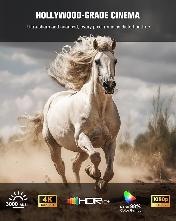 【3000 ANSI oficial Google TV】Proyector inteligente 4K con WiFi y Bl...