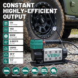 VEBU Compresor de aire de 12 V, inflador de neumáticos de 125 PSI c...