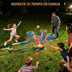 VATOS - Juego de puf y lanzamiento de anillos 3 en 1, juguete de salto musical para niños
