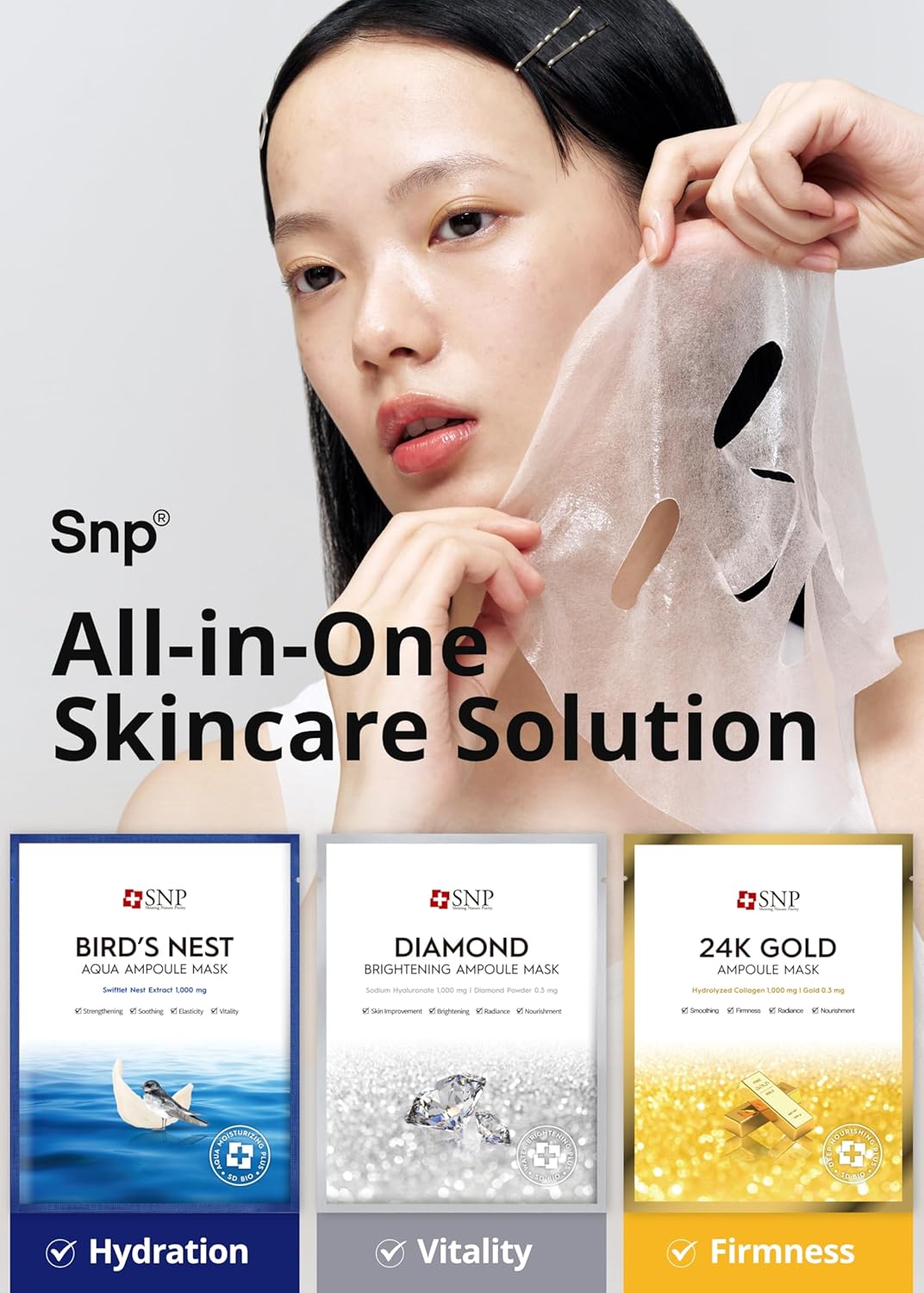 SNP Variedad de mascarillas de ampolla | Nido de pájaro, oro de 24...