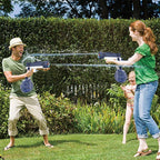 2 pistolas de agua eléctricas para niños y adultos, pistola de agua automática con luz LED, recargable, pistola eléctrica para chorros de verano al aire libre, piscina, fiesta, juguetes, regalos para niños y niñas (azul péstol 2)