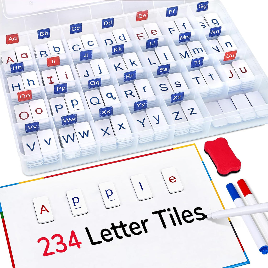 JoyCat Azulejos magnéticos de letras 234PCS, alfabeto, tablero magnético de