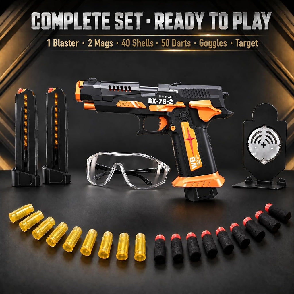 Pistola de juguete Foam Blaster, expulsión de bala suave de acción de perno