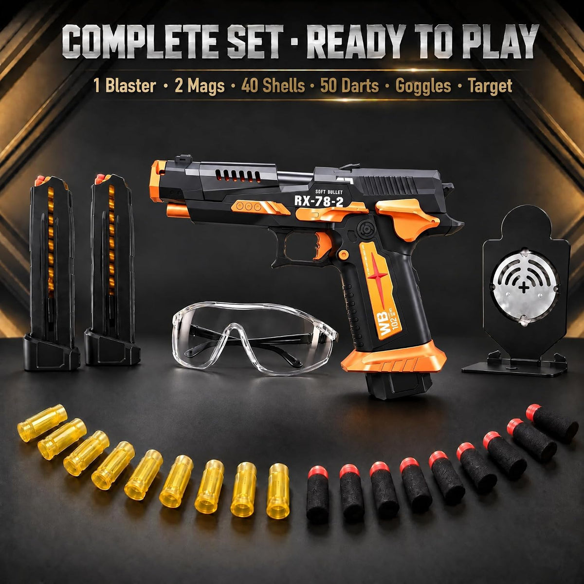 Pistola de juguete Foam Blaster, expulsión de bala suave de acción de perno