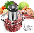 Cuenco de vidrio de 16 tazas 850 W procesador eléctrico de alimentos, temporizador LED. Cuchilla de 6 filos de corte de 3 niveles para picar, picar, ideal como picadora de carne, picadora de verduras frescas, proceso de alimentos para mascotas en la