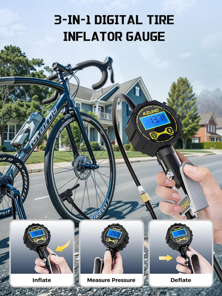 Adaptador de Válvula Presta con Medidor de Presión, Bomba de Válvul...