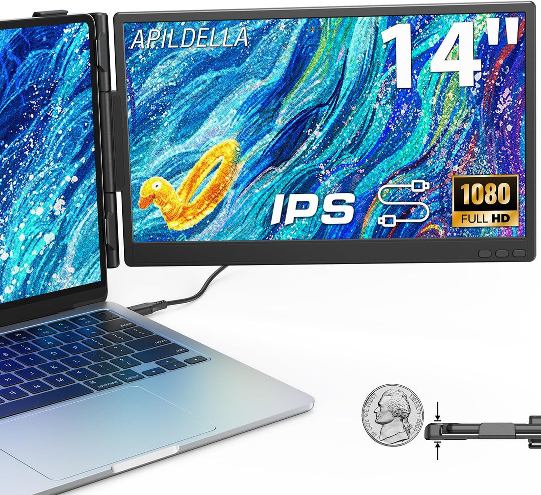 APILDELLA Extensor de pantalla dual para portátil de 14 pulgadas, m...