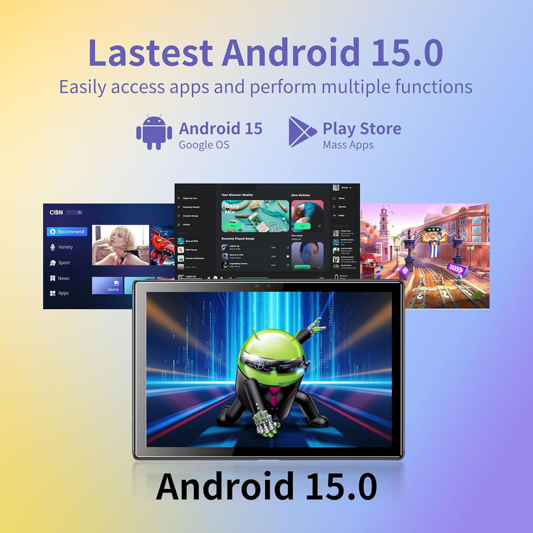 BYYBUO Tablet de 10.1 pulgadas Android 14 Tablets, 6GB RAM+64GB ROM...