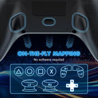 Dinosoo Controlador inalámbrico RGB con luz LED y botones traseros de reasignación, turbo ajustable, adaptador 2.4G para PS5, PC