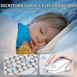 Vumilstek Teclado y mouse inalámbricos retroiluminados, máquina de...