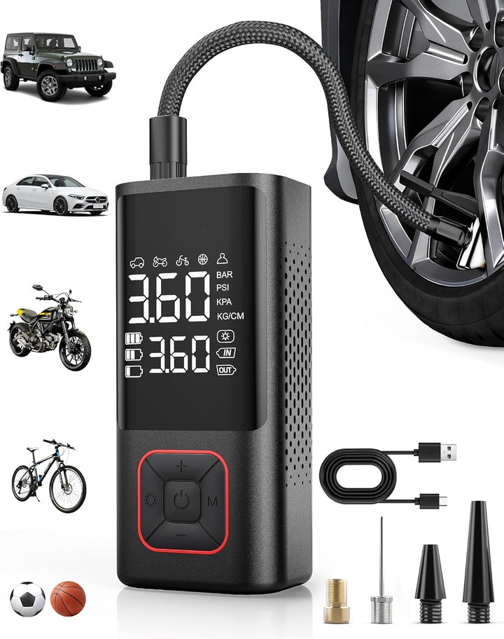 Powools Inflador de neumáticos inalámbrico 150PSI Compresor de aire...