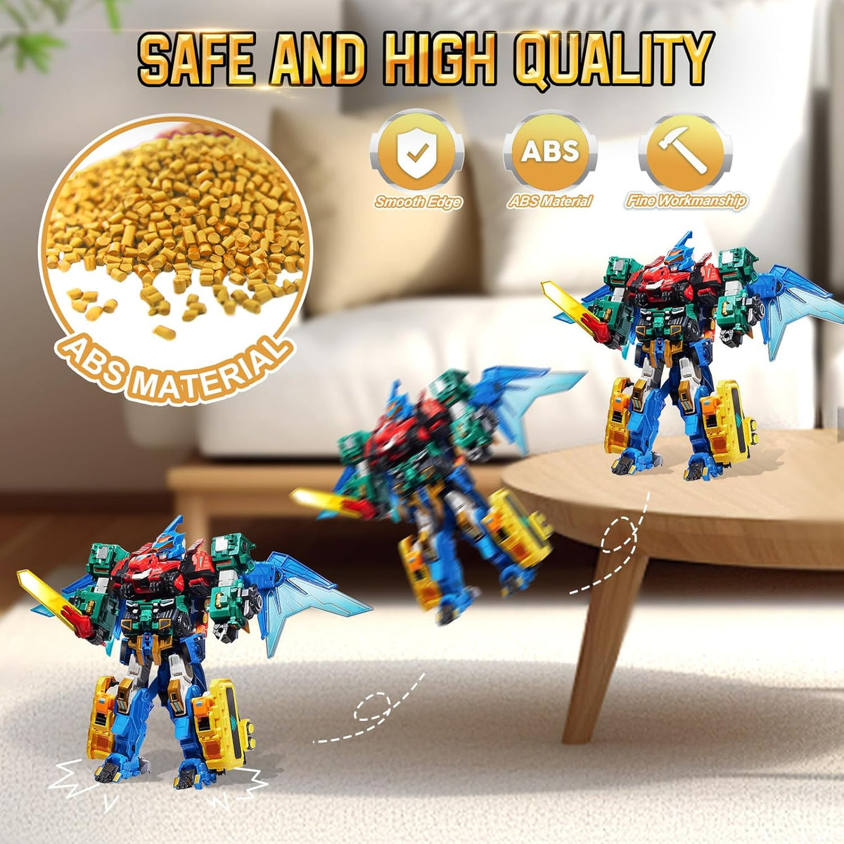 QUANTUM HEROES DINOSTER Robot 4 en 1 Mega Metatron 16.1in - Edades 5+