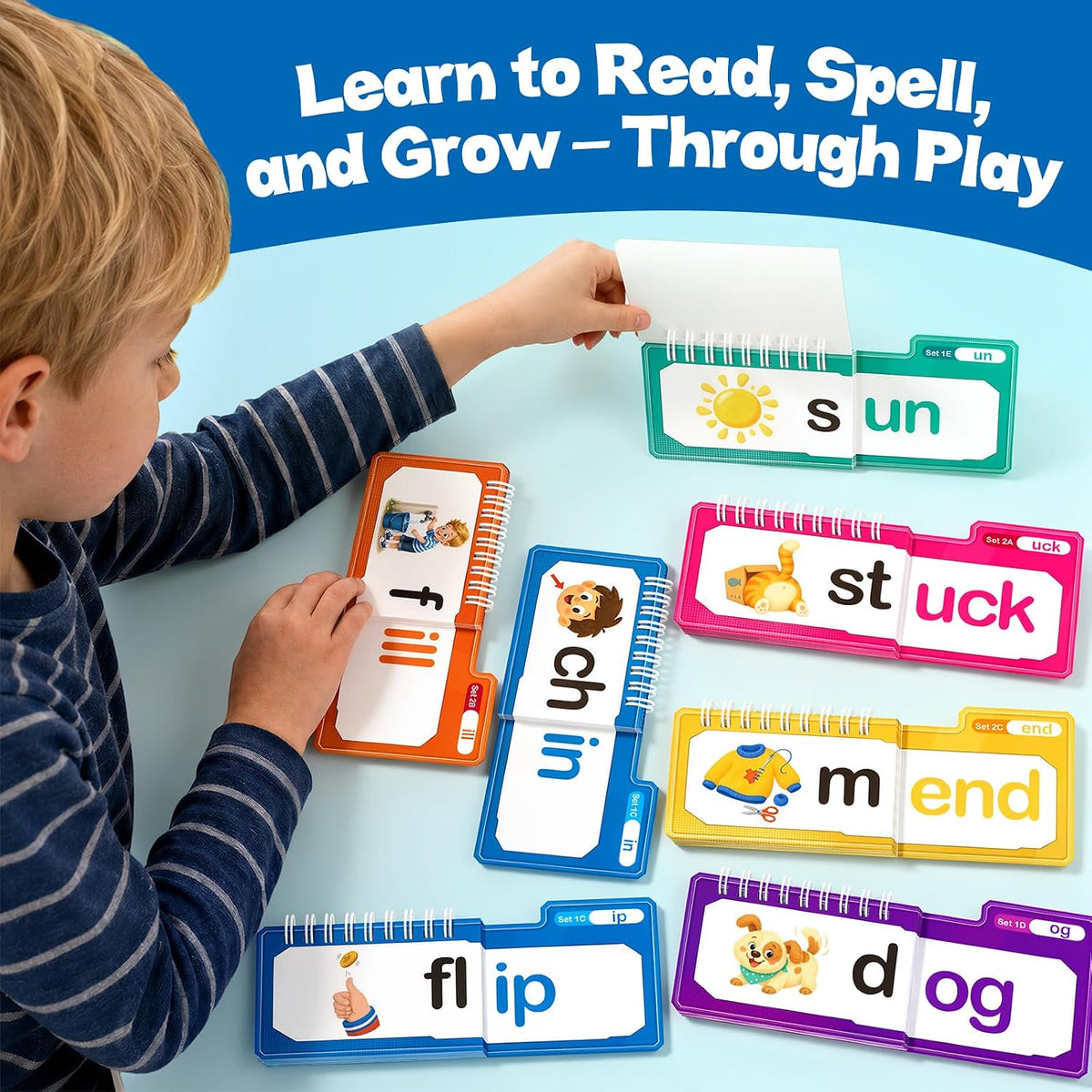 Tarjetas Flash Phonics,Libros de construcción familiar de 42