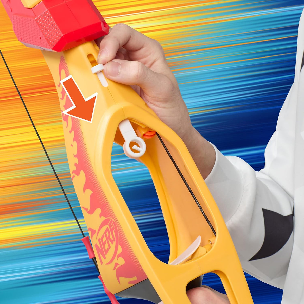 Nerf Pyrostrike Megabow, arco de 42 pulgadas dispara flechas de hasta 105 pies, 2 con puntas suaves, juguetes para niños al aire libre, a partir de 10 años (exclusivo de Amazon)
