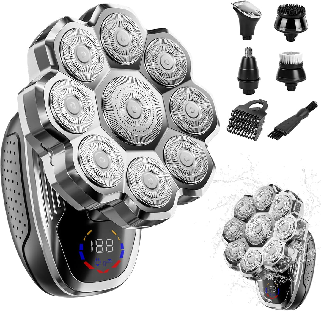 Maquinilla de afeitar eléctrica para hombres, afeitadoras de cabeza...