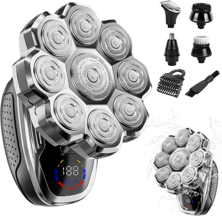 Maquinilla de afeitar eléctrica para hombres, afeitadoras de cabeza...