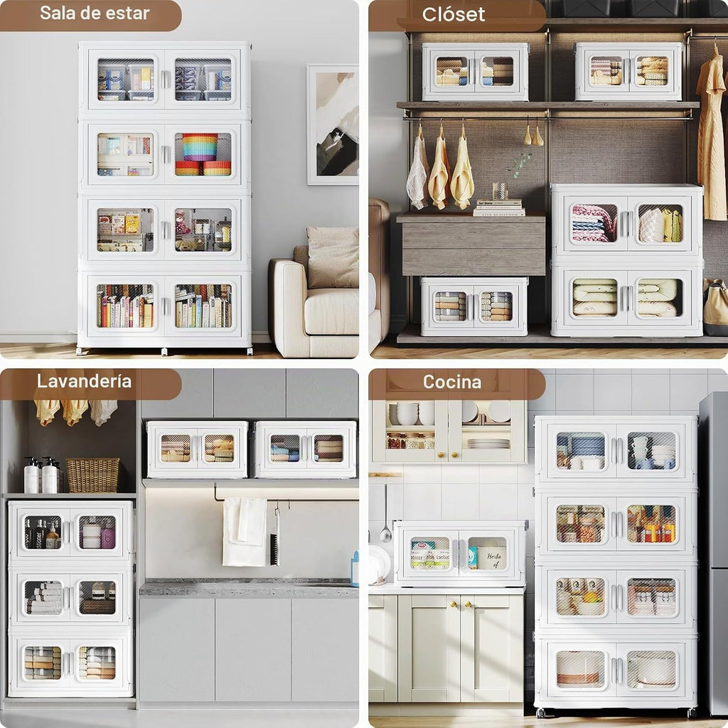 BROVIEW Contenedor de almacenamiento apilable extra grande de 300 cuartos