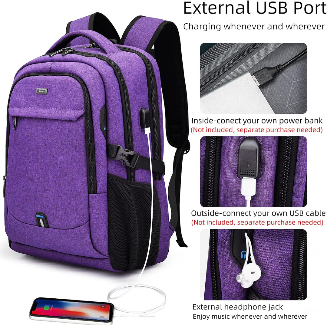 DUSLANG Mochila para laptop de 17 pulgadas para viajes, resistente...
