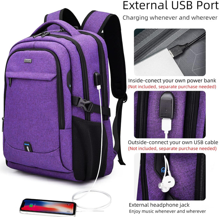DUSLANG Mochila para laptop de 17 pulgadas para viajes, resistente...