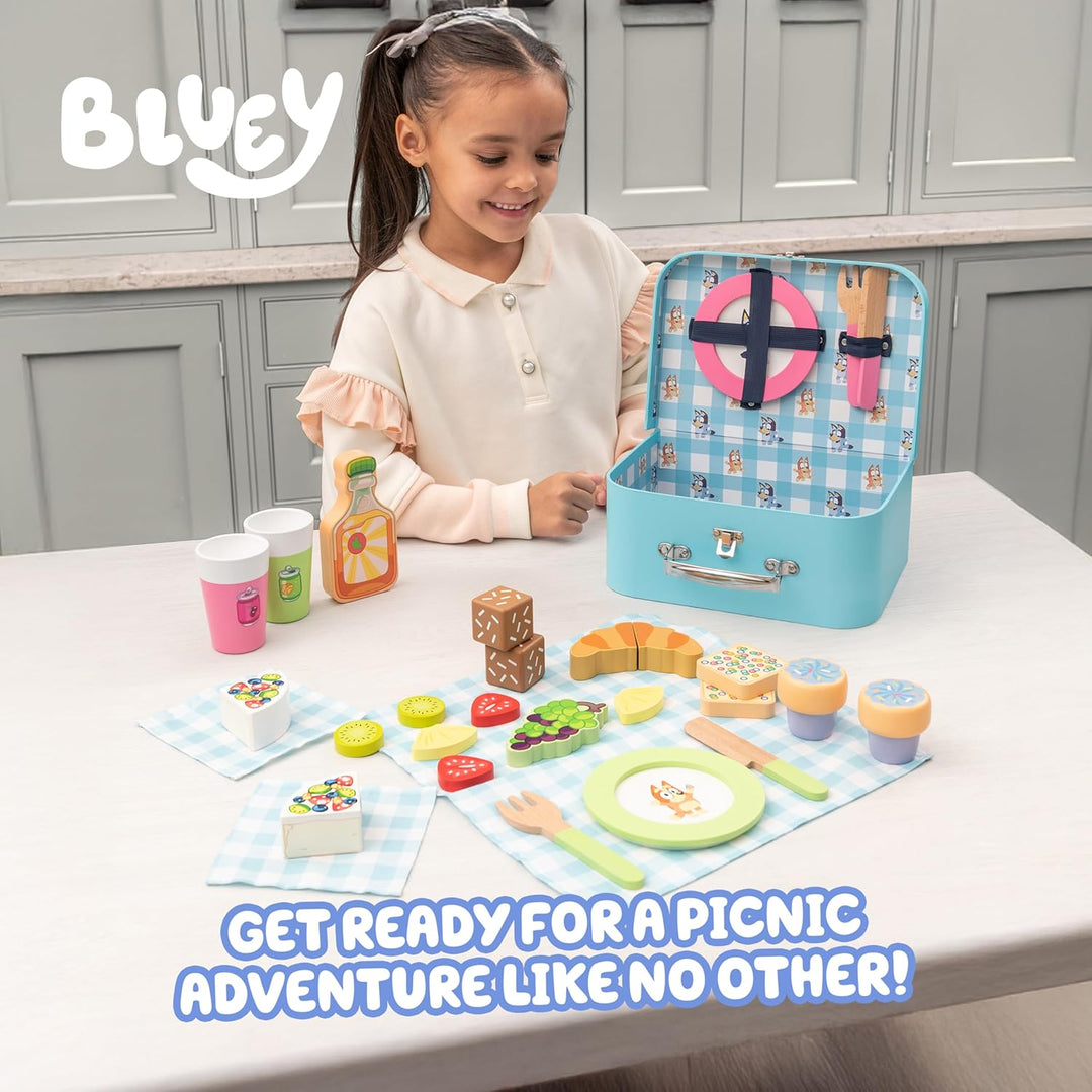 8th Wonder Wooden Bluey Toys - Estuche de transporte de picnic, 30...