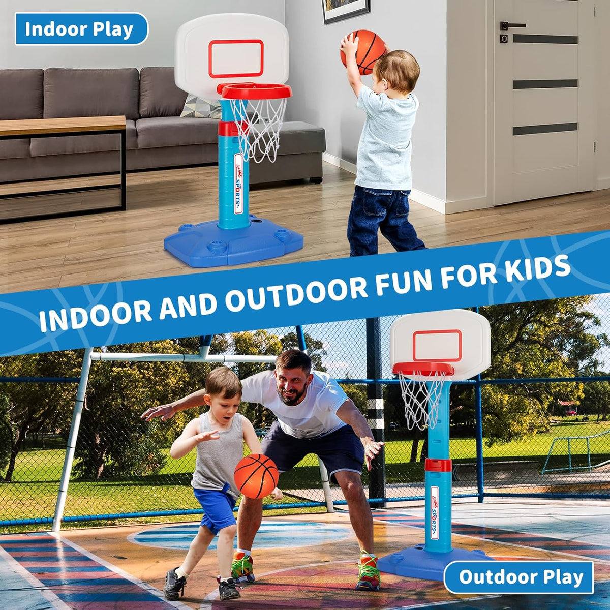Aro de Baloncesto para Niños Pequeños de Interior para Edades 1-3, Aros de Baloncesto Ajustables para Niños, Mini Aro de Baloncesto con 3 Pelotas para Exterior junto a la Piscina, Juguetes Deportivos