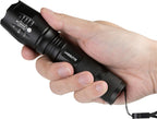 JARDLITE Linterna LED de mano de emergencia, 4 unidades, enfoque ajustable, resistente al agua con 5 modos, la mejor linterna táctica para huracanes, camping, paseo del perro