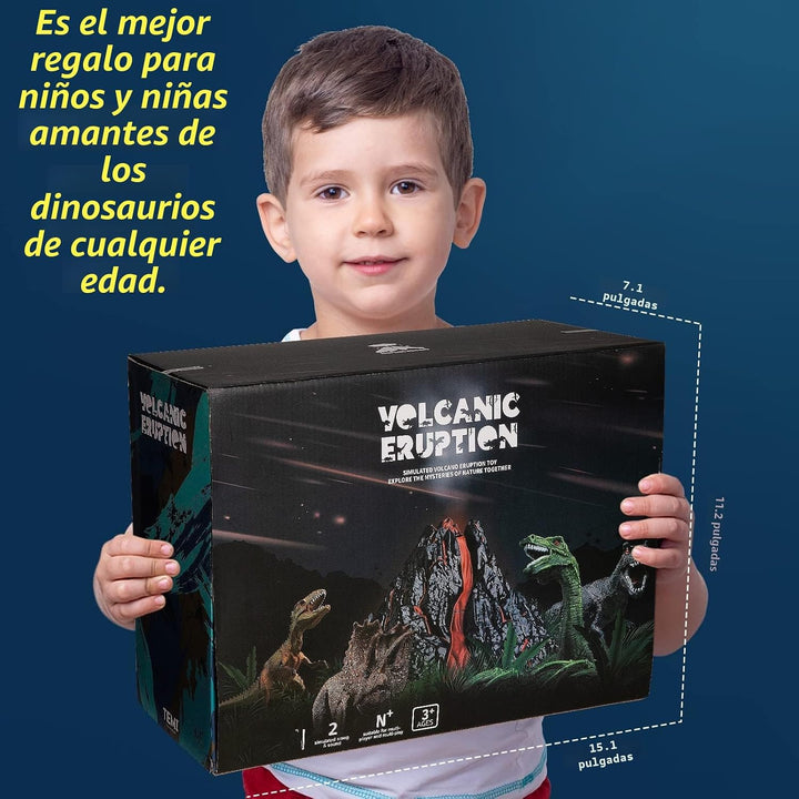 TOYSXYIN Juego de volcán grande con 9 figuras de acción de dinosaur...