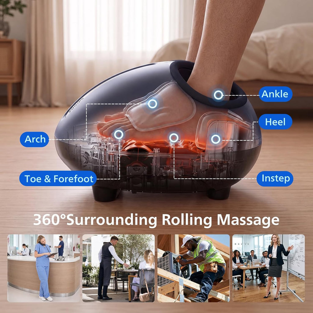 PHILIPS Masajeador de pies con calor, amasamiento Shiatsu y compresión de aire, 4 modos