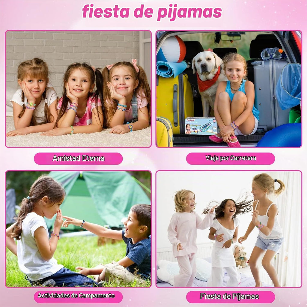 Kit de fabricación de pulseras de la amistad para niñas adolescentes, ideas de arte y manualidades para niños de 6, 7, 8, 9, 10-12, juguetes hechos a mano para regalos de cumpleaños y Navidad, ideal
