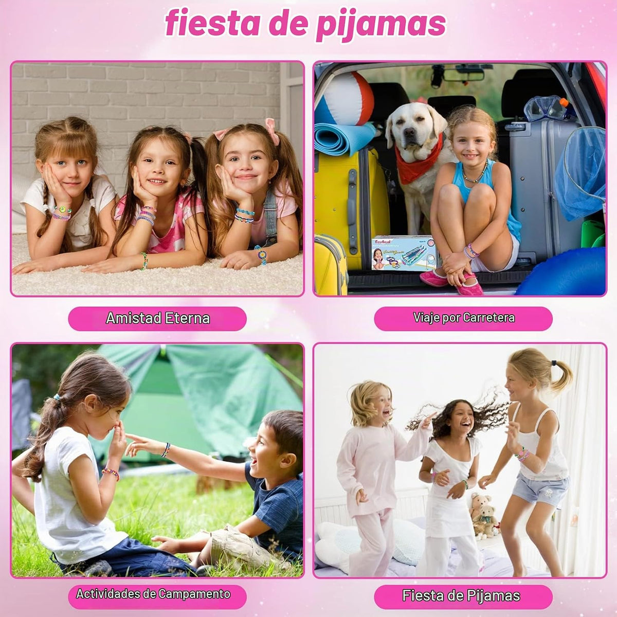 Kit de fabricación de pulseras de la amistad para niñas adolescentes, ideas de arte y manualidades para niños de 6, 7, 8, 9, 10-12, juguetes hechos a mano para regalos de cumpleaños y Navidad, ideal