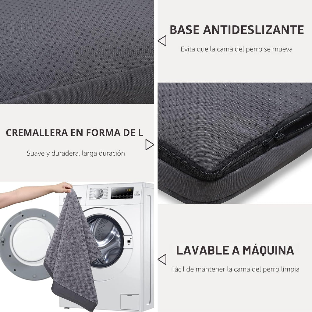 Cama de jaula para perros impermeable, camas para perros medianos, terciopelo rosa, suave, esponjosa, lavable, cama para perros con funda extraíble y parte inferior antideslizante, 35 x 22 pulgadas